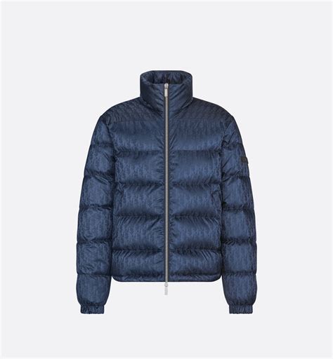 donsjas met dior oblique-motief|Dior Oblique Down Jacket Blue Technical Jacquard Men's .